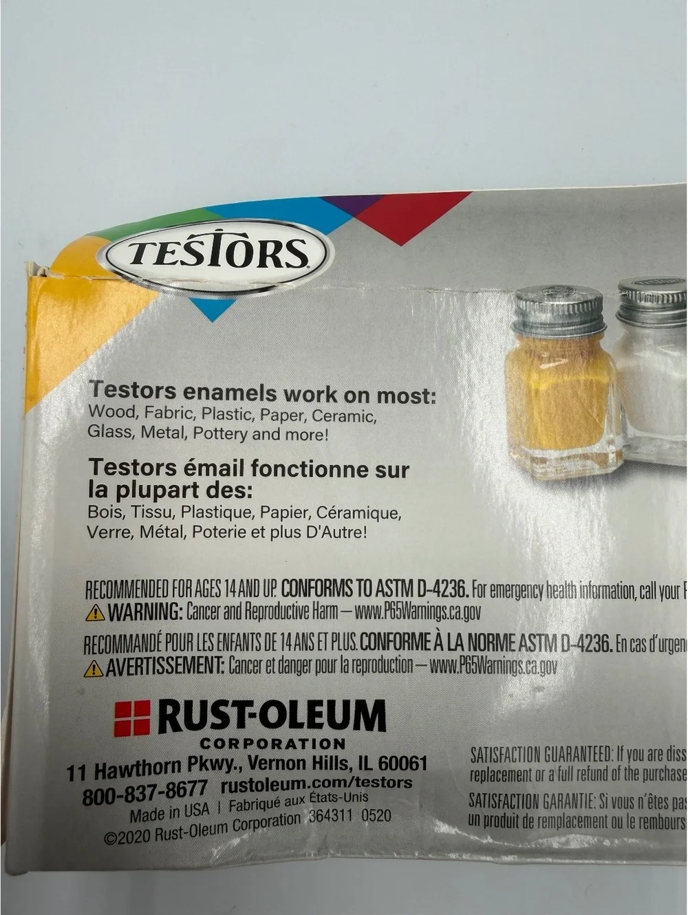 Sealed Testors Enamel Paint Set 10-Piece Multi-Surface Paints with Brush Arts